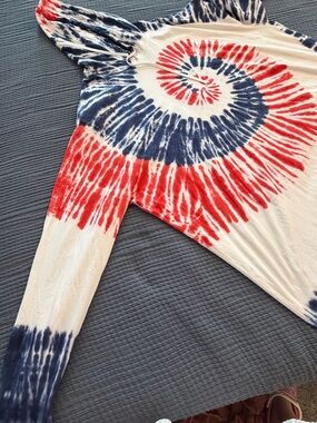 Polo by Ralph Lauren Red,White & Blue Tie-Dye Long-Sleeve Jersey Hoodie